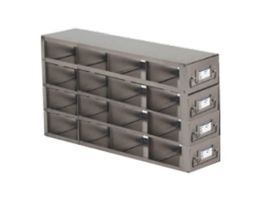 Upright Freezer Drawer Rack for Microtube Boxes with 2 7/16" Max Height, 4 x 4 Array