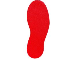 Aisle Marking Tape Footprint - Adhesive Vinyl, Solid Color, Red, 12"