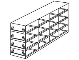 Upright Freezer Drawer Rack for Standard 3" Boxes, 4 x 4 Array