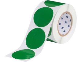Aisle Marking Tape Dots - Adhesive Vinyl, Solid Color, Green, 3"