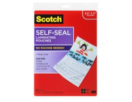 Scotch™ Self-Sealing Laminating Pouches LS854-10G, 9.0 in x 11.5 in x 0 in (231 mm x 293 mm)