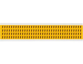 Outdoor Vinyl 0.25 in Black on Yellow Letters F Card of 144 Labels