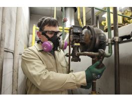 North P100 low profile, flexible filter with odor relief from nuisance levels of organic vapors, acid gases and ozone