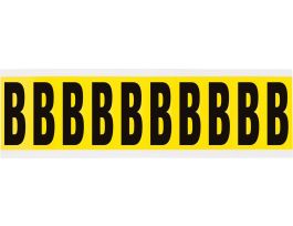 Repositionable Vinyl 2 in Black on Yellow, Letters B Card of 10 Labels