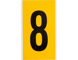 Outdoor Vinyl 6 in Black on Yellow Numbers 8 Card