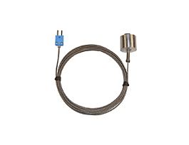 Type-T Dropping / Magnetic Probe 1.5" L Mini-Connector, Exposed 10ft SS Braid Cable