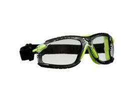 3M™ Solus™ 1000 Series S1201SGAF-TSKT, Grn/Blk, Scotchgard™ Anti-Fog Coating, Clear AF-AS lens, TPE/Strap only, 20 ea/Case