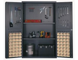 CABINET W/64 IVORY BINS STEEL 48X24X72IN