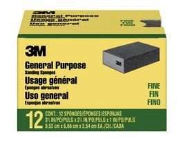 3M™ General Purpose Sanding Sponge CP001-12P, Block, 3 3/4 in x 2 5/8 in x 1 in, Fine, 12/pk, 4 pks/cs