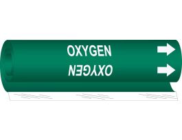 OXYGEN Pipe Marker, 9" H x 8" W, Fits Pipes 1.5" Dia. Thru 2.375" Dia.