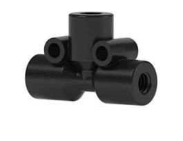 High-Pressure Tee Body, PEEK, 0.050" ID, 1/16" OD Tubing, 10-32 Coned; 1/EA