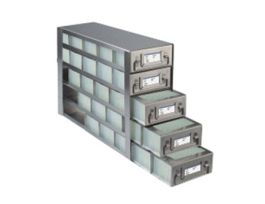 Upright Freezer Drawer Rack for 96 Deep-Well Plates or 1 3/4" Max H Boxes, 5 x 5 Array