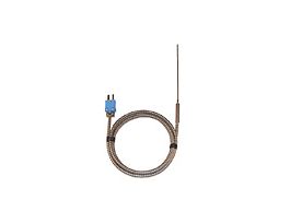 Type-T Hypo Tip Probe 4" L Mini-Connector, SS .063" Dia Grounded 4ft Armored Cable