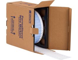 PermaSleeve Heat Shrink Wire and Cable Labels 1/4" Dia for 3" Core Printers - 2" White Single-Sided