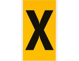 Outdoor Vinyl 6 in Black on Yellow Letters X Card