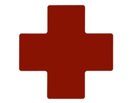 ToughStripe® Floor Marking Tape Cross-Shaped Center Marks -  Polyester, Solid Color, Red, 4" x 10"