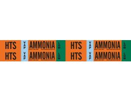 HTS VAP AMMONIA LOW Pipe Marker, 1.125" H x 7" W, Card of 4 Each, Fits Pipes 0.75" Dia. Thru 2.375" Dia.