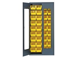 CABINET CLEARVIEW W/36 YLW BINS STL 36IN