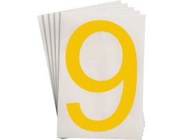 ToughStripe® Floor Marking Polyester 8 in Label Number 9 Yellow 20/PK