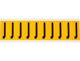 Outdoor Vinyl 1.938 in Black on Yellow Letters J Card of 10 Labels
