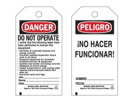 Lockout Tags Paper 5.75 in H x 3 in W 25PK