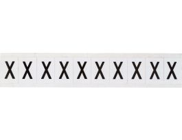 Vinyl 1 in Numbers and Letters Black on White X Card of 10 Labels