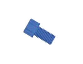 Tubing End Fitting, inverted cone, 1/8"OD tubing, 1/4"-28 UNFM, blue PP; 10/pk