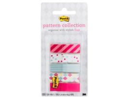 Post-it® Pattern Flags, Carnival Pattern Collection, 0.47 in. x 1.7 in. 100/On-the-Go Dispenser, 1 Dispenser/Pack