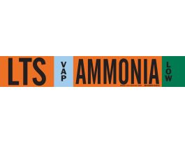 LTS VAP AMMONIA LOW Pipe Marker, 4" H x 24" W, Fits Pipes 8" Dia. or Larger