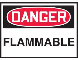 Safety Label, 3.5" x 5", DANGER FLAMMABLE, DURA-VINYL, EA