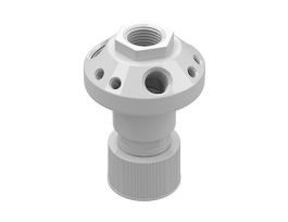 Solvent Waste Manifold, PTFE, GL38, 1x1/2" NPT, 3x1/4" NPT, 6x1/4-28 UNF; 1/EA