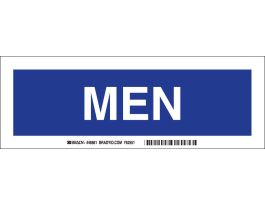 Men Sign, 3.5" H x 10" W x 0.035" D, Aluminum