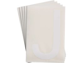ToughStripe® Floor Marking Polyester 8 in Label Letter J White 20/PK