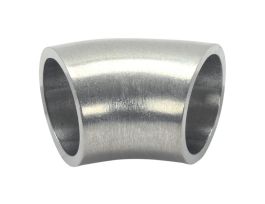 45 Degree Elbow Fitting, Buttweld, 0.75 inch O.D., 304 Stainless Steel