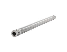Braided Metal Hose, NW16 Size ISO-KF Flange, 20 in., Stainless Steel