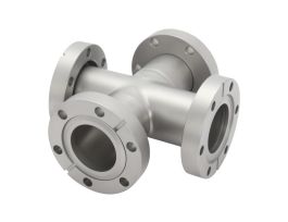 4-Way Cross Fitting, 1.33 inch CF Flanges, 304 Stainless Steel