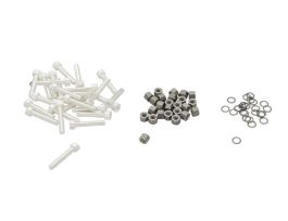 Bolt and Nut Set, Silver Plated, Thru-hole 1.33 in. CF, 8-32 x 0.87 in., Qty 25