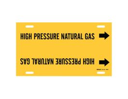 HIGH PRESSURE NATURAL GAS Pipe Marker, 10" H x 32" W, Fits Pipes 10" Dia. Thru 15" Dia.