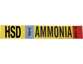 HSD VAP AMMONIA HIGH Pipe Marker, 2.25" H x 14" W, Fits Pipes 2.5" Dia. Thru 7.875" Dia.