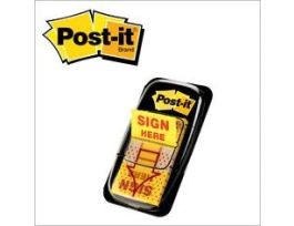 Post-it® Sign Here Flags 680-SH12, 1 in. x 1.7 in. (25.4 mm x 43.2 mm) 100 TTL 4 bx/cs