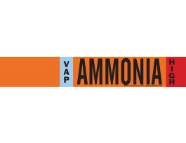 VAP AMMONIA HIGH Pipe Marker, 2.25" H x 14" W, Fits Pipes 2.5" Dia. Thru 7.875" Dia.