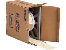 PermaSleeve Heat Shrink Wire and Cable Labels 1/8" Dia for 3" Core Printers - 2" Yellow Double-Sided