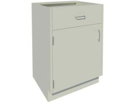 Standing Height Base Cabinet, Left Hinged, 1 Door 1 Drawer, 24" Wide