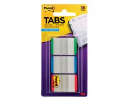 Post-it® Durable Tabs 686L-GBRT, 1 in. x 1.5 in. Green, Blue, Red 6 pk/ inner, 24 pk/cs