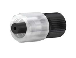 Threaded Luer Adapter, Black PEEK, 0.050" Bore, Male Luer Lock x Female M6 Flat Bottom; 1/EA