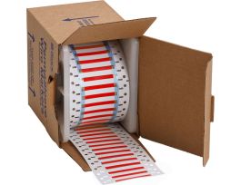 PermaSleeve Heat Shrink Wire and Cable Labels 3/32" Dia for 3" Core Printers - 2" Red Double-Sided