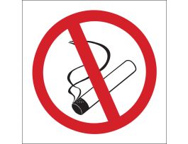 No Smoking Picto Sign, 7" H x 7" W x 0.006" D, Polyester
