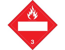 Flammable 3 Sign, 10.75" H x 10.75" W x .035" D, Paper