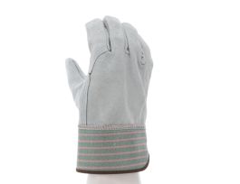 GLOVES LEATHER PALM GREEN/ PINK L DZ