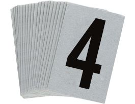BradyLite 1 in Reflective Numbers Black on Silver, 4 25/PK